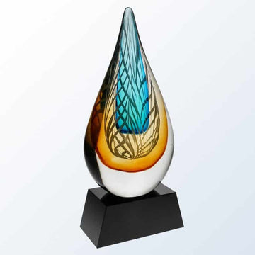 art glass, art glass crystal awards, custom crystal awards, custom awards, abstract awards